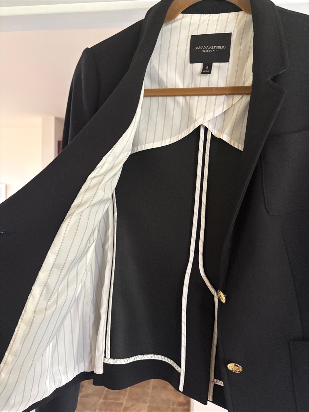 Banana Republic Black Blazer with Gold Buttons
